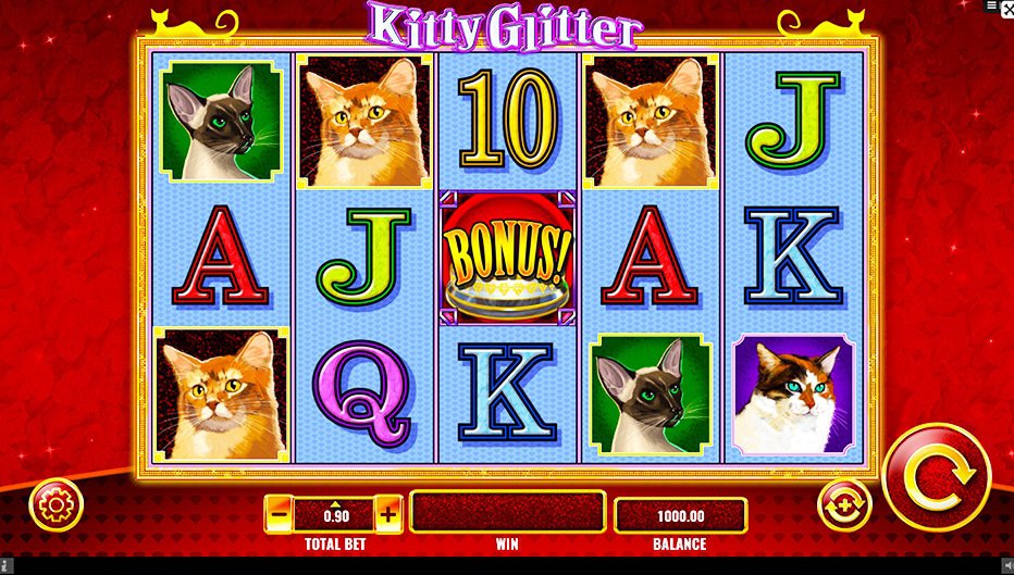 Rouleaux de la machine à sous Kitty Glitter