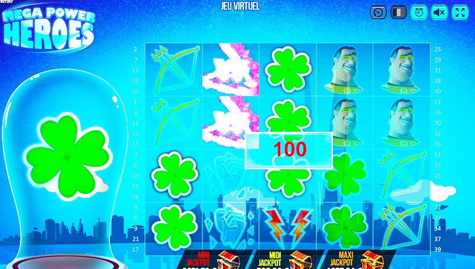 Lignes de paiement Mega Power Heroes