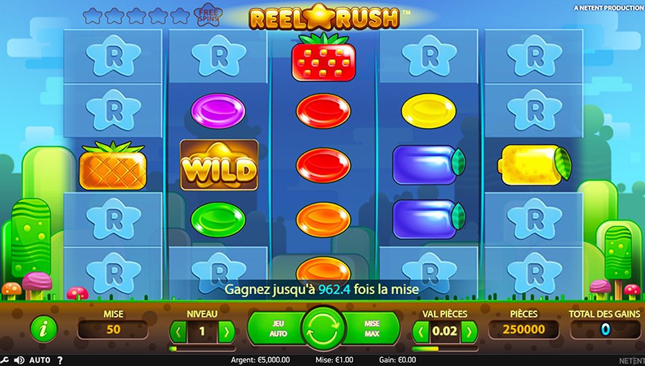 Rouleaux de la machine à sous Reel Rush