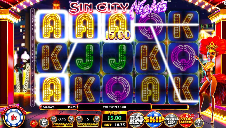 Lignes de paiement Sin City Nights