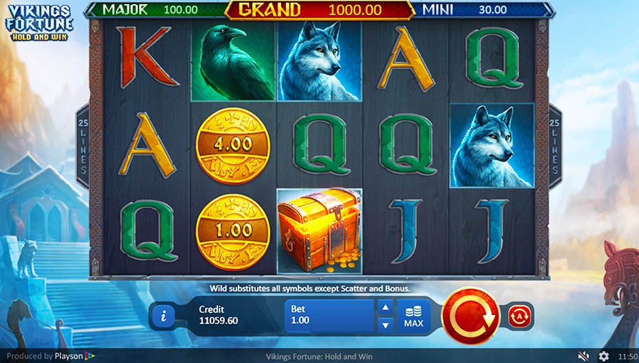 Rouleaux de la machine à sous Vikings Fortune: Hold and Win
